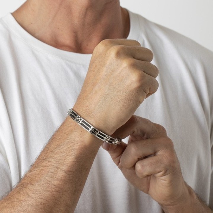 Bild von Herren Armband Lotus Style Men In Black