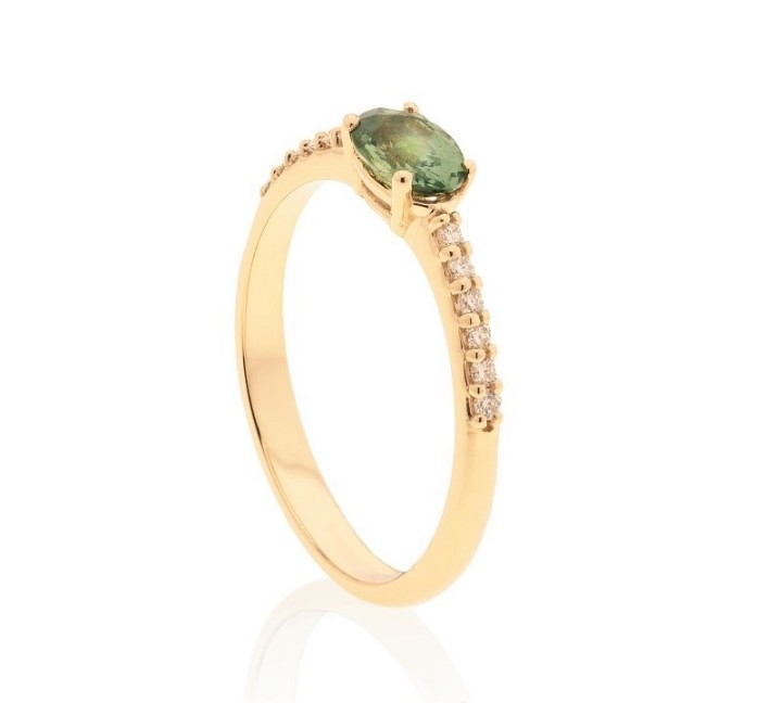 Bild von Ring LOEE Palette Diamonds aus Gelbgold mit Diamanten und Multisaphir