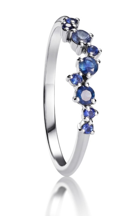Bild von LOEE Sparkle Ring aus Weißgold mit Multisaphiren