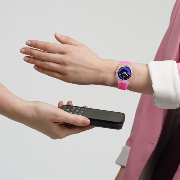 Bild von Swatch Neon Pink Podium Pay!