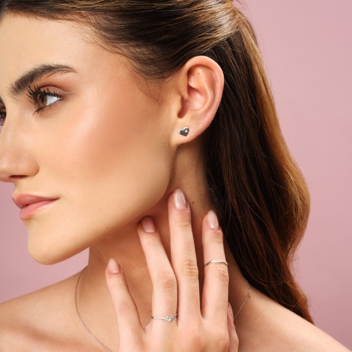 Bild von Ohrringe LOEE Essence aus Weißgold mit Diamanten