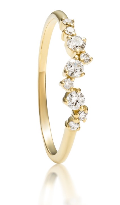 Bild von LOEE Sparkle Ring aus Gelbgold mit Diamanten