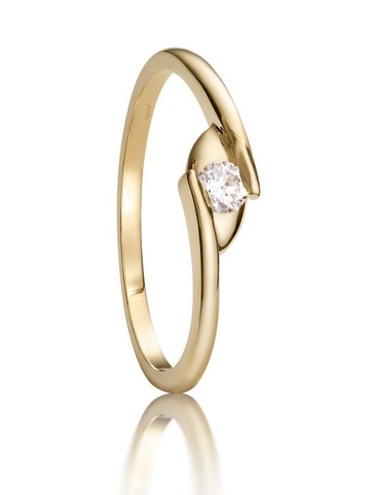 Bild von Verlobungsring LOEE Essence aus Gelbgold mit Diamant