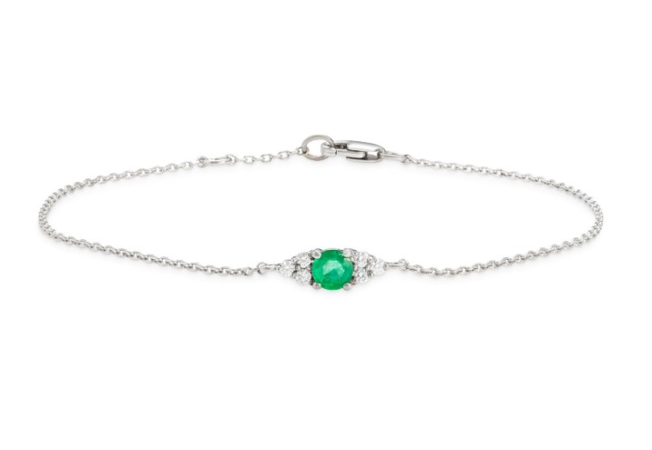 Bild von Armband LOEE aus Weißgold mit Diamanten und Smaragd
