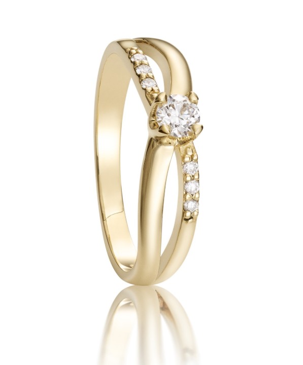 Bild von Verlobungsring LOEE aus Gelbgold mit Diamanten