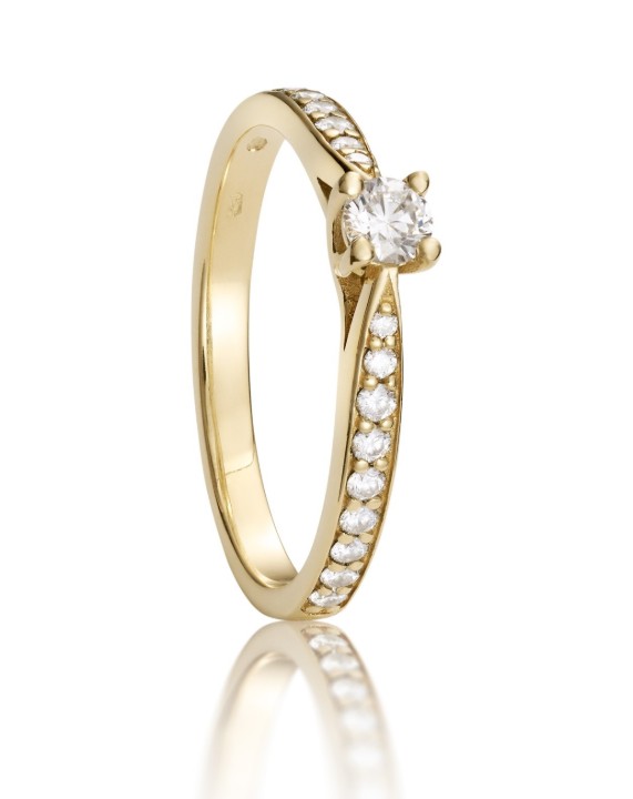 Bild von Verlobungsring LOEE aus Gelbgold mit Diamanten