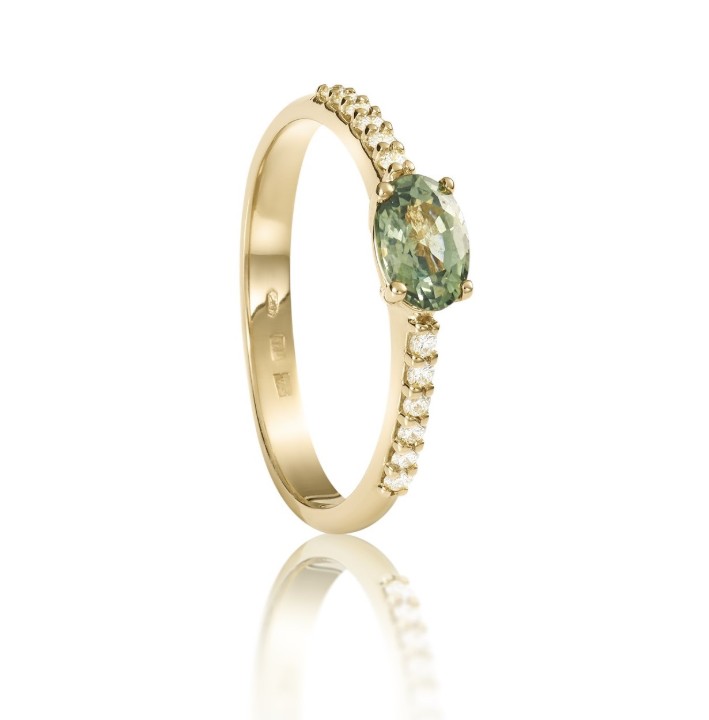 Bild von Ring LOEE Palette Diamonds aus Gelbgold mit Diamanten und Multisaphir