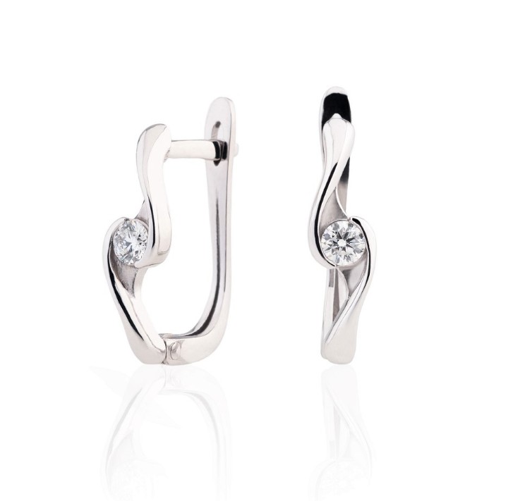 Bild von Ohrringe LOEE Essence aus Weißgold mit Diamanten