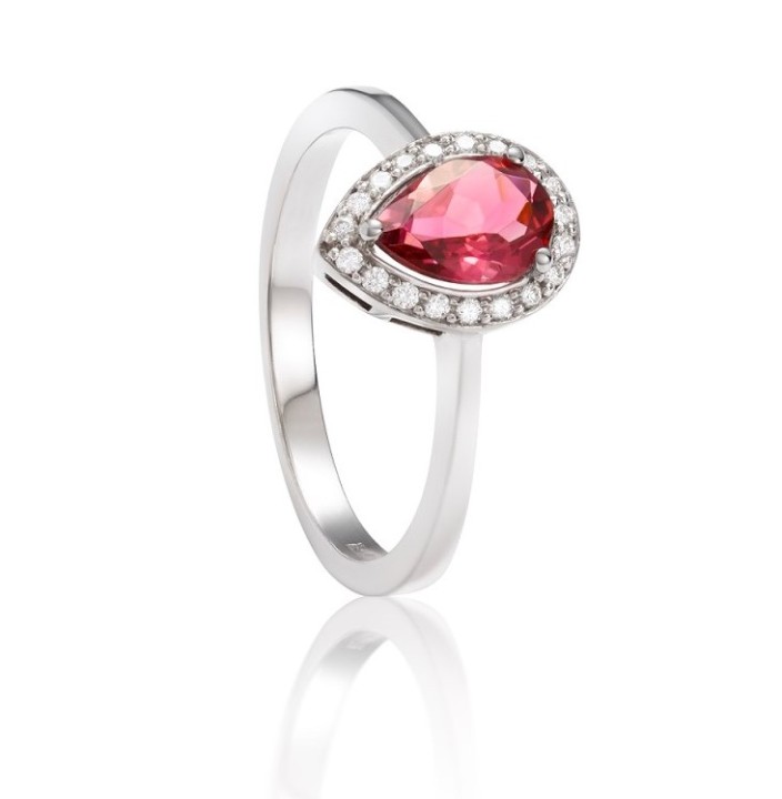 Bild von Ring LOEE Palette Diamonds aus Weißgold mit Diamanten und Turmalin