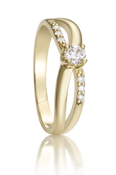 Bild von Verlobungsring LOEE aus Gelbgold mit Diamanten