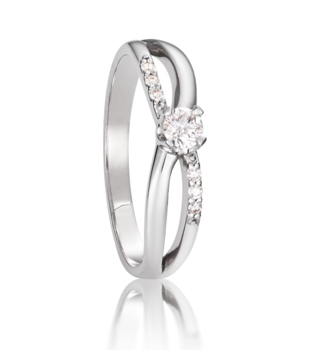Bild von Verlobungsring LOEE aus Weißgold mit Diamanten