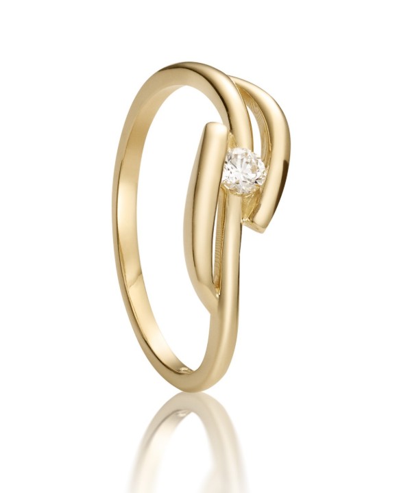 Bild von Verlobungsring LOEE Essence aus Gelbgold mit Diamant
