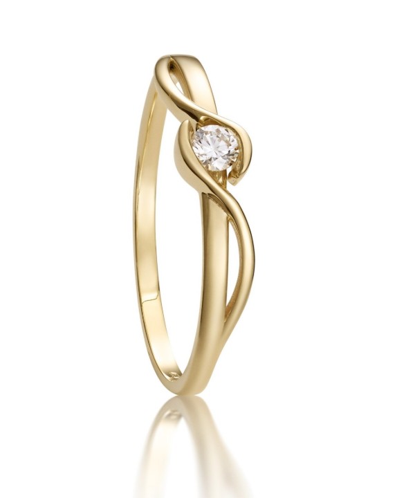 Bild von Verlobungsring LOEE Essence aus Gelbgold mit Diamant