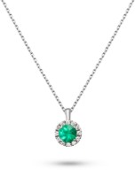 Produktdetails anzeigen - Anhänger LOEE Palette Diamonds aus Weißgold mit Diamanten und Smaragd Bild von Anhänger LOEE Palette Diamonds aus Weißgold mit Diamanten und Smaragd