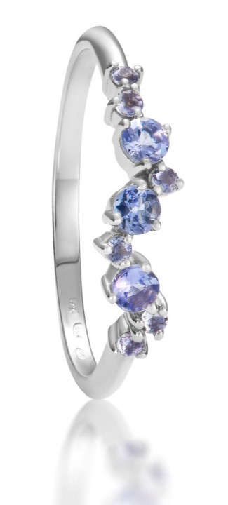 Bild von Ring LOEE Sparkle aus Weißgold mit Tansaniten