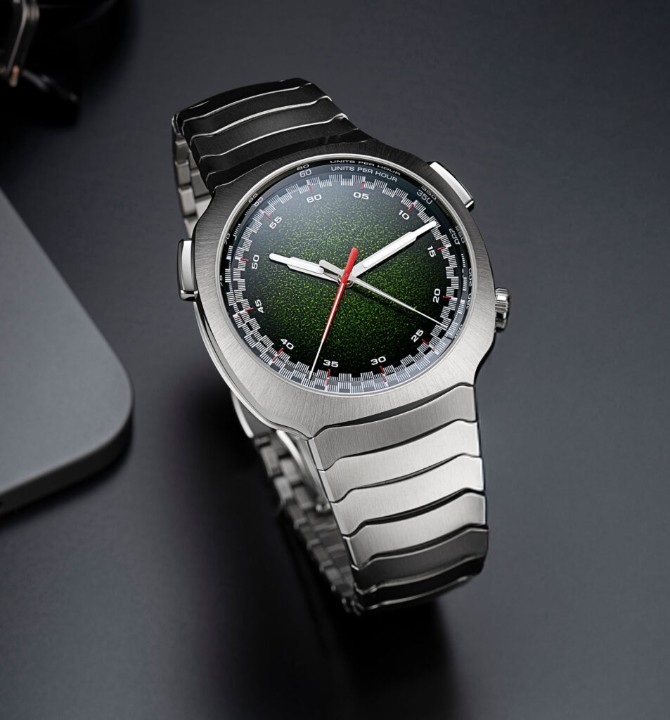 Bild von H. Moser & Cie Streamliner Flyback Chronograph Automatic Matrix Green Fumé