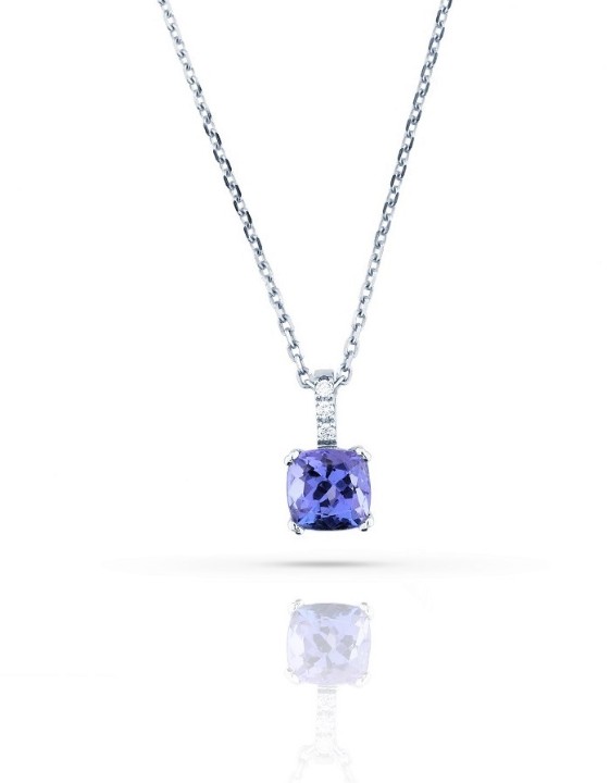 Bild von Anhänger LOEE Palette Diamonds aus Weißgold mit Diamanten und Tansanit