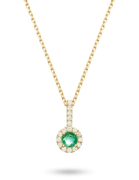 Bild von Anhänger LOEE Palette Diamonds aus Gelbgold mit Diamanten und Smaragd