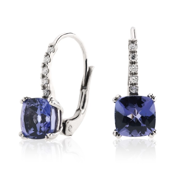 Bild von Ohrringe LOEE Palette Diamonds aus Weißgold mit Diamanten und Tansaniten