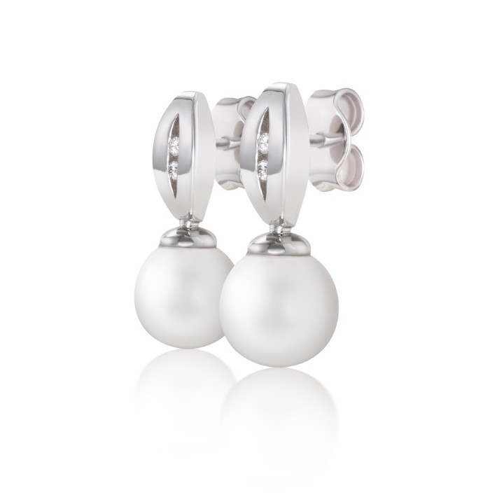 Bild von Ohrringe LOEE Pearls aus Weißgold mit Diamanten und Perlen