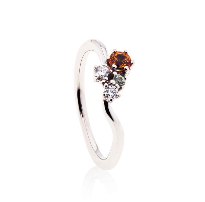Bild von Ring LOEE Sparkle aus Weißgold mit Diamanten und Multisaphiren