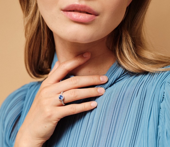 Bild von Ring LOEE Palette Diamonds aus Weißgold mit Diamanten und Tansanit