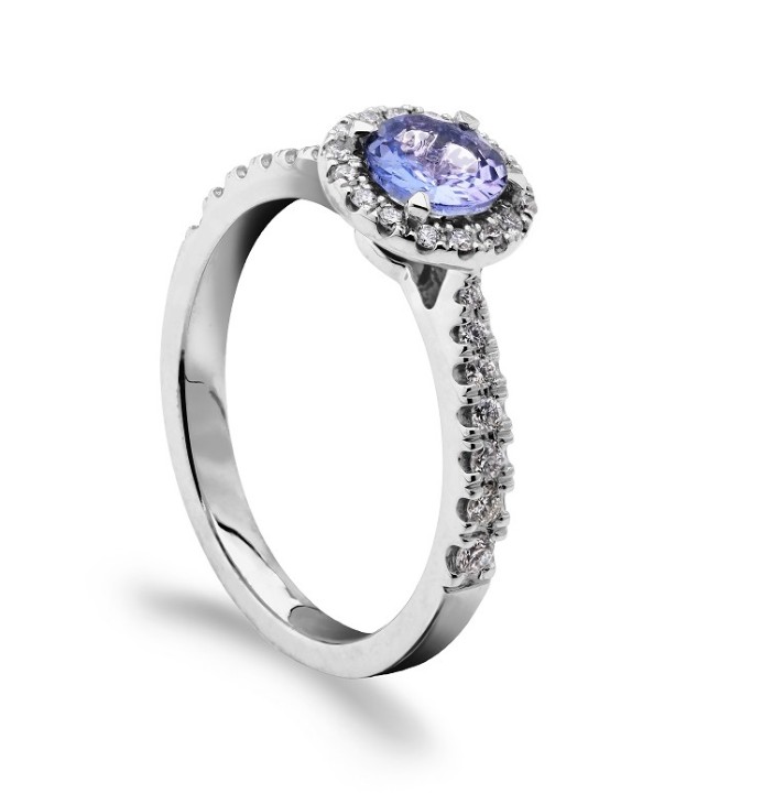 Bild von Ring LOEE Palette Diamonds aus Weißgold mit Diamanten und Tansanit