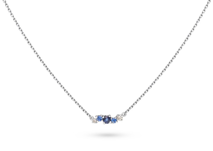 Bild von Halskette LOEE Sparkle aus Weißgold mit Diamanten und Multisaphiren