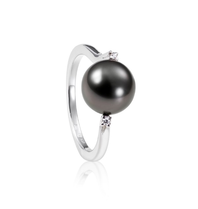 Bild von Ring LOEE Pearls aus Weißgold mit Diamanten und Perle