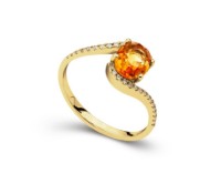 Bild von Ring LOEE aus Gelbgold mit Diamanten und Citrin