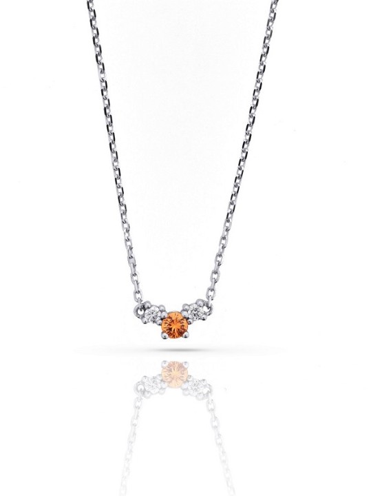 Bild von Halskette LOEE Sparkle aus Weißgold mit Diamanten und Multisaphir