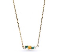 Produktdetails anzeigen - Halskette LOEE Sparkle aus Gelbgold mit Diamanten, Multisaphir und Smaragden Bild von Halskette LOEE Sparkle aus Gelbgold mit Diamanten, Multisaphir und Smaragden