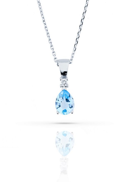 Bild von Anhänger LOEE Palette Diamonds aus Weißgold mit Diamant und Topas