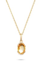 Bild von Anhänger LOEE aus Gelbgold mit Diamanten und Citrin