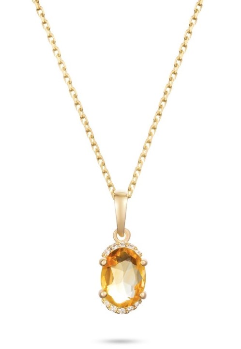 Bild von Anhänger LOEE aus Gelbgold mit Diamanten und Citrin