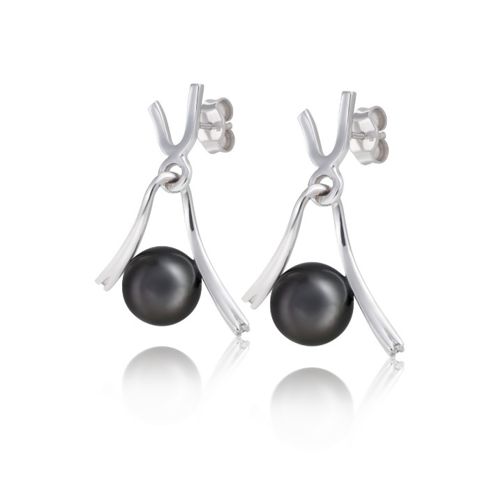 Bild von Ohrringe LOEE Pearls aus Weißgold mit Diamanten und Perlen