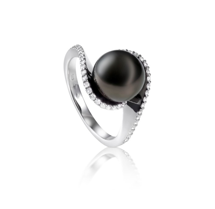 Bild von Ring LOEE Pearls aus Weißgold mit Diamanten und Perle