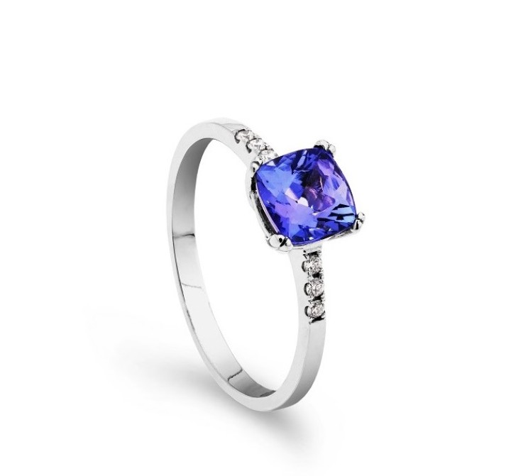 Bild von Ring LOEE Palette Diamonds aus Weißgold mit Diamanten und Tansanit