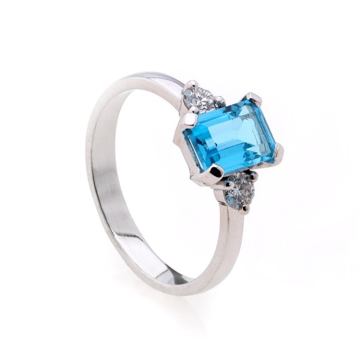 Bild von Ring LOEE Palette Diamonds aus Weißgold mit Diamanten und Topas