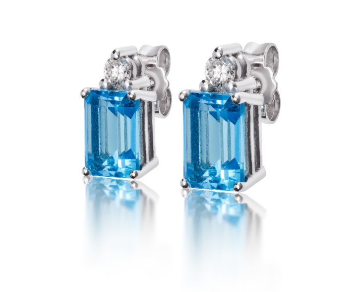 Bild von Ohrringe LOEE Palette Diamonds aus Weißgold mit Diamanten und Topasen