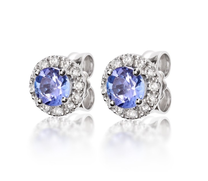 Bild von Ohrringe LOEE Palette Diamonds aus Weißgold mit Diamanten und Tansaniten
