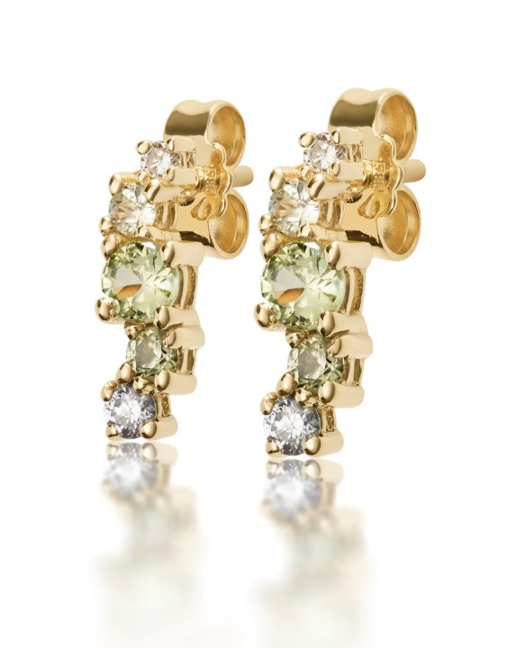 Bild von Ohrringe LOEE Sparkle aus Gelbgold mit Diamanten und Multisaphiren