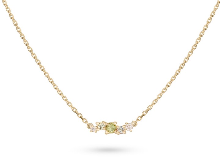 Bild von Halskette LOEE Sparkle aus Gelbgold mit Diamanten und Multisaphiren