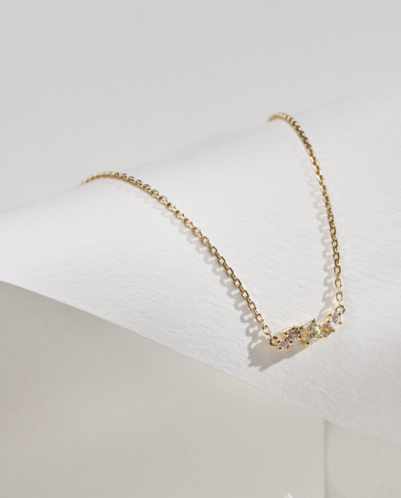 Bild von Halskette LOEE Sparkle aus Gelbgold mit Diamanten und Multisaphiren