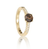 Produktdetails anzeigen - Ring LOEE Palette Diamonds aus Gelbgold mit Diamanten und Rauchquarz Bild von Ring LOEE Palette Diamonds aus Gelbgold mit Diamanten und Rauchquarz