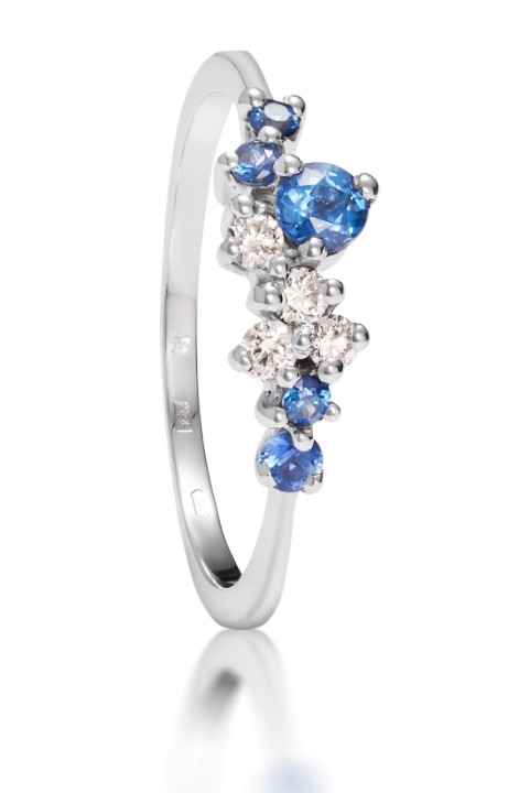 Bild von Ring LOEE Sparkle aus Weißgold mit Diamanten und Multisaphiren