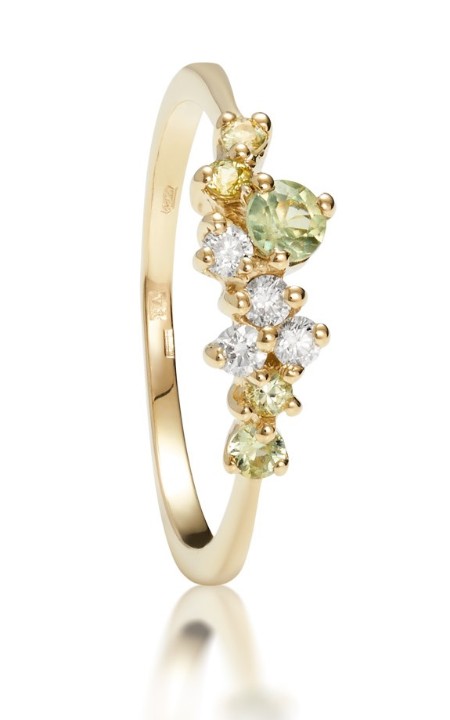 Bild von Ring LOEE Sparkle aus Gelbgold mit Diamanten und Multisaphiren