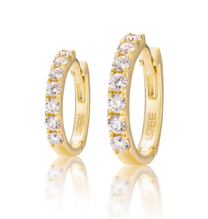 Bild von Ohrringe LOEE Glare aus Gelbgold mit Diamanten