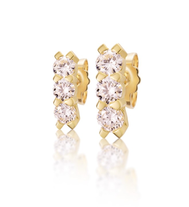 Bild von Ohrringe LOEE Glare aus Gelbgold mit Diamanten