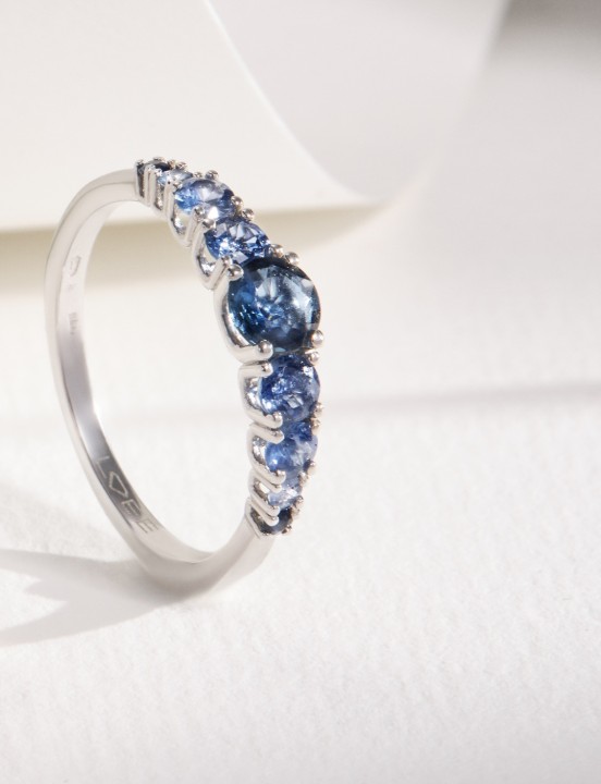 Bild von Ring LOEE Glare aus Weißgold mit Multisaphiren